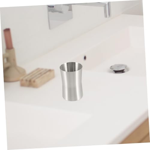 Multi Functional Stainless Steel Toothbrush Cup Mouthwash Holder Compact Travel Rinse for Bathroom Vanity Countertops Space Saving Mouthwash Cups Reusable