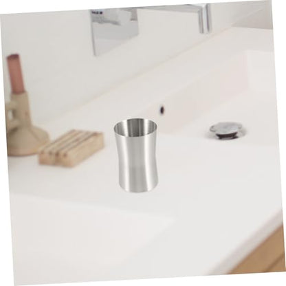 Multi Functional Stainless Steel Toothbrush Cup Mouthwash Holder Compact Travel Rinse for Bathroom Vanity Countertops Space Saving Mouthwash Cups Reusable