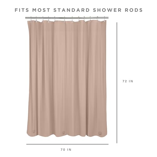 Bath Bliss 2 Pack PVC Heavy Weight Shower Curtain Liner | 4G | 70" x 72" | Rust Resistant Copper Grommets | Magnetic Hem | Taupe - color: Taupe