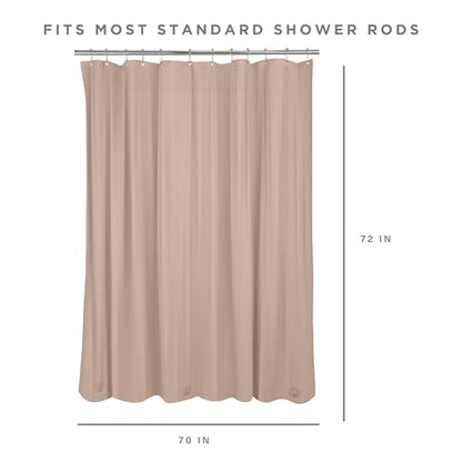 Bath Bliss 2 Pack PVC Heavy Weight Shower Curtain Liner | 4G | 70" x 72" | Rust Resistant Copper Grommets | Magnetic Hem | Taupe - color: Taupe