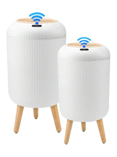 Touchless Sensor Trash Can 2-Pack, 10L & 12L, Locking Lid, White | Touchless sensor lid with odor-locking design keeps hands clean and helps reduce odors for everyday use.