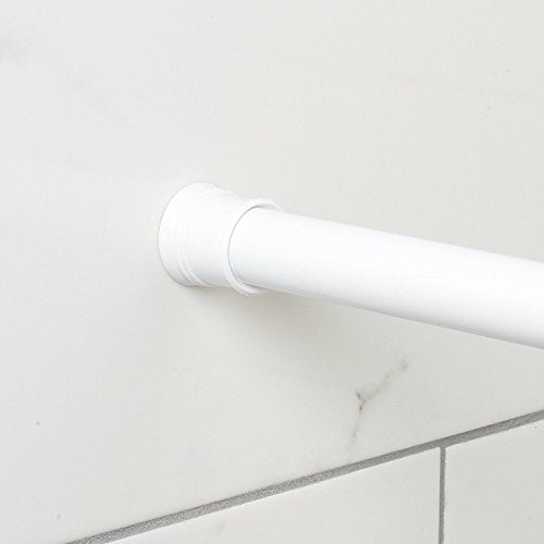 Zenna Home Tension Shower Curtain Rod, White, 44 to 72 Inches – Premium Steel Adjustable Shower Curtain Rod for Bathroom, Easy No Drill Install – Rust Resistant Spring Tension Shower Curtain Bar - color: White, size: 44" to 72" (Standard Size)