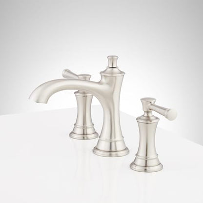 Signature Hardware 948585 Beasley 1.2 GPM Widespread Bathroom Faucet with Pop-Up Drain Assembly - Aged Brass | Includes - Pop-Up Drain Assembly - Aged Brass - color: Aged Brass