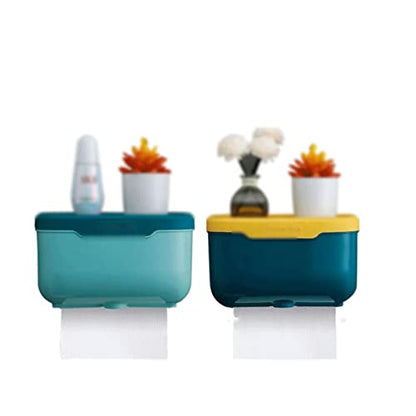 Stainless Steel Toilet Paper Holder，Recessed Toilet Paper Holder，Plastic Tissue Box Cover Tissue Cover with lid Bathroom Home Paper Holder Boxes Storage Box(Set E) - size: Set E