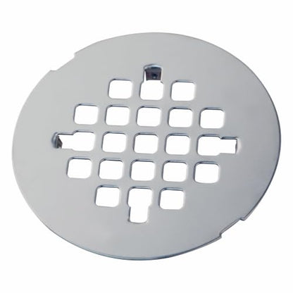 HIDROP Chrome Plated Snap-in Shower Floor Drain Cover, 4-1/4" OD Round Grid | Stainless Steel Bathroom Drain Cover, Shower Drain Cap Replacement, Hair Catcher, Easy-to-Install, Bathroom Shower Strainer - color: Chrome
