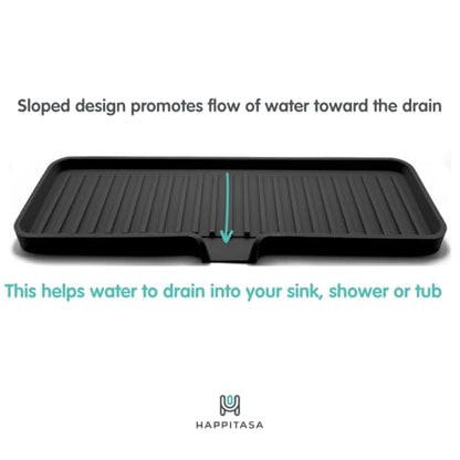 Silicone Soap Dish Tray and Sponge Holder with Drain Chute, Rectangular, Kitchen and Bathroom Sink Organizer (Vanilla Cream, 12"x4") - color: Vanilla Cream, size: (LG) 12"x4"
