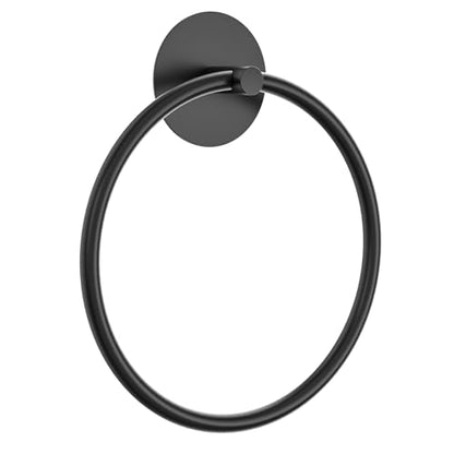 Matte Black Bathroom Towel Ring - SUS304 Stainless Steel Bathroom Towel Rack, Susswiff Adhesive Wall Mounted Hand Towels Holder, Towel Hanger for Bathroom Organizer, Kitchen Storage - color: Matte Black