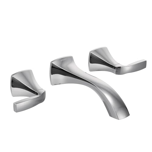 Moen Voss Two-Handle Wall Mount Bathroom Faucet Trim Kit, Valve Required, Chrome T6906 - color: Chrome
