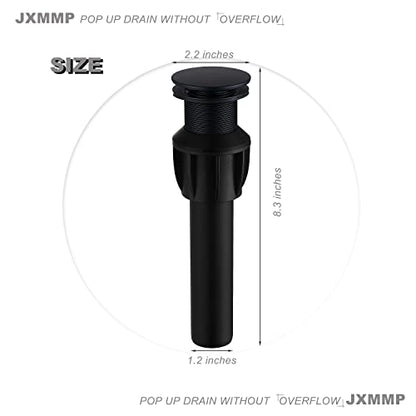 Black Vessel Sink Faucet with Drain Assembly and cUPC Supply Lines, JXMMP Stainless Steel Matte Black Faucets for Bathroom Sink, Tall Bathroom Faucet JXM1001BK - color: Black, size: Tall Faucet