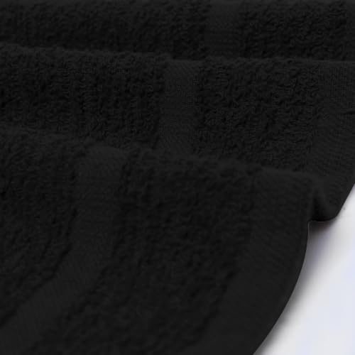 Avalon Towels Black Washcloths Bulk Pack of 36 (12x12 inches) - 100% Cotton Washcloths & Face Towels - Highly Absorbent & Soft Wash Cloths for Showering, Wash Rags for Body & Face Cloths - color: Black