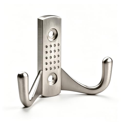 Bathroom Robe Hooks, 4 Pack Heavy Duty Wall Mounted Coat Hooks, Rustproof Metal Towel Hooks for Bathroom, Bedroom, Entryway, Double Prong Wall Hooks with Screws