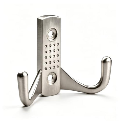 Bathroom Robe Hooks, 4 Pack Heavy Duty Wall Mounted Coat Hooks, Rustproof Metal Towel Hooks for Bathroom, Bedroom, Entryway, Double Prong Wall Hooks with Screws
