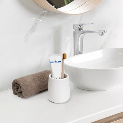 Bathroom Tumbler Cup Ceramic 13.5oz Reusable Toothbrush Cup 400ml, Toothbrush Holder Adequate for Your Bathroom (White) - color: White, size: 1pcs