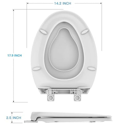 GarveeTech Elongated Toilet Seat with Built-in Toddler Seat & Slow Close - Potty Training Toilet Seat for Adult and Child, Magnetic Hinge, Safe PP Material, Easy to Clean, White - color: White-2, size: Elongated with Toddler Seat