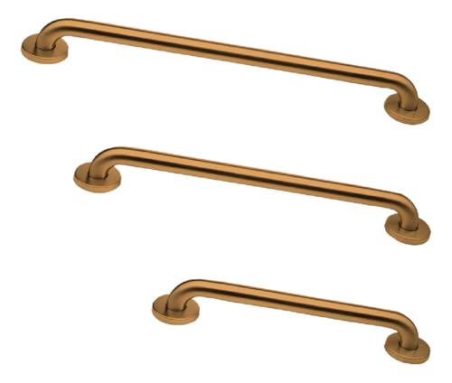 ADA Grab Bar Bundle, Brushed Rose Gold, Pack of 3, 18/36/42 in | ADA Compliance, 1.5 in Diameter, Toilet and Shower Grab Bars, for Commercial Restrooms - color: Brushed Rose Gold