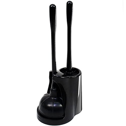 Casaphoria Toilet Plunger and Bowl Brush Combo for Bathroom Cleaning,Bathroom Accessories, Dark Black - style: Long_handle