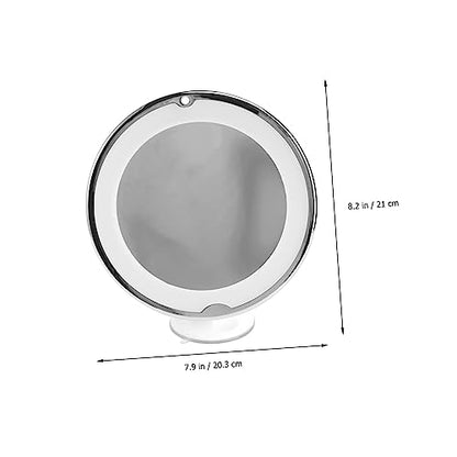 PartyKindom Magnifying LED Lighted Round Makeup Mirror with Suction Cup Portable Vanity Mirror for Men and Women for Detailed Cosmetic Application and Touch Ups