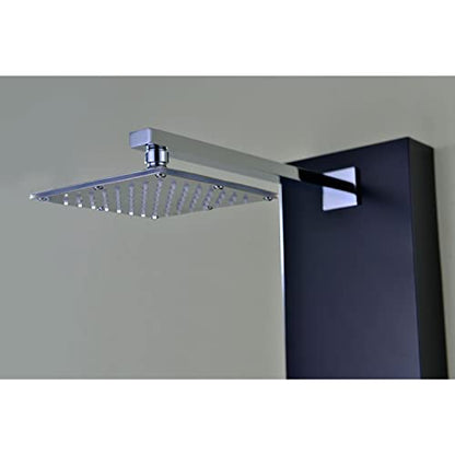 ANZZI Shower Head Panel Tower System, Ronin, Black Aluminum, 2 Turbo Jetted | Includes Two Adjustable Body Spray Jets For Targeted Water, Constructed From Stainless Steel With A Matte Finish - color: Matte Black, style: 2 Jets