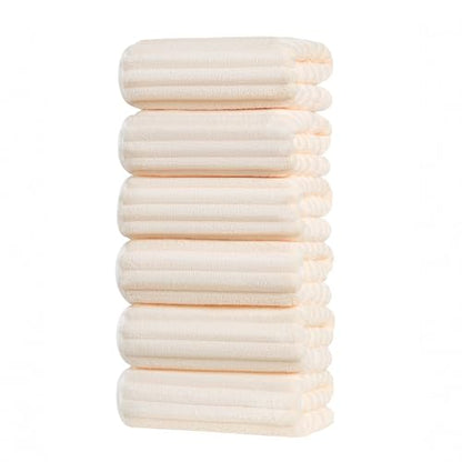 ZVH Hand Towels for Bathroom 6pcs 14X29.5inch,Quick Dry Microfiber,Super Soft,Hand Towels with Hanging Loops for Spa,Kitchen,Hotel (Beige, Set of 6) - color: Beige
