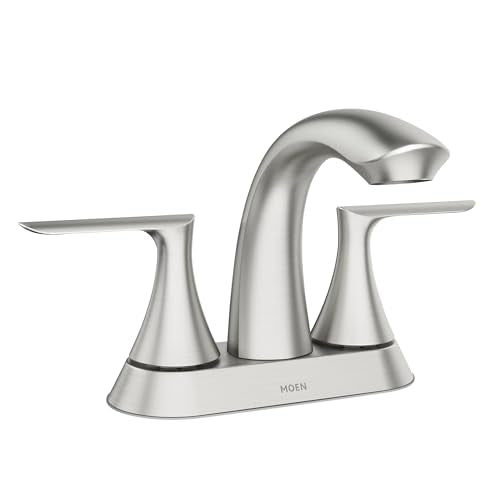Moen Findlay Spot Resist Brushed Nickel Two Handle 4-Inch Centerset Bathroom Faucet, 84515SRN