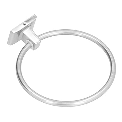 Generic Towel Ring Towel Holder Rack Wall Mounted Heavy Duty Zinc Alloy Stainless Steel Bathroom Hanger with Square Base for Home Bathroom