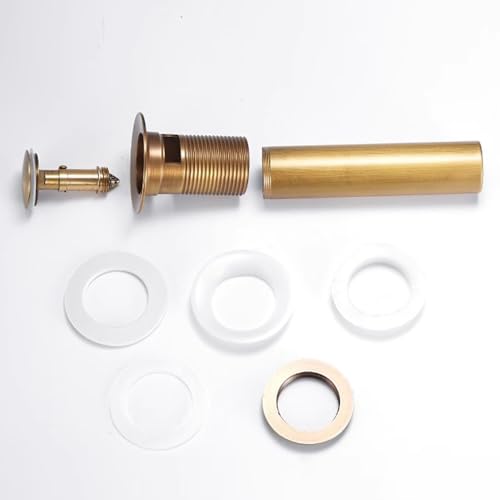 Bathroom Toilet Antique Solid Brass Pop up Drain Sink Drain Faucet Stopper Small Pop with Overflow - color: Solid Brass, style: Small Popup Cap