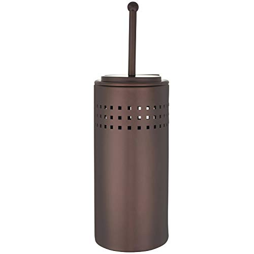 Blue Donuts Toilet Brush and Plunger Set with Holder, Modern Oil Rubbed Bronze Bathroom Accessories Toilet Plunger and Toilet Bowl Brush Combo - color: Bronze