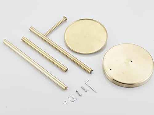 Toilet Paper Holder Stand Gold: Free Standing Tissue Roll Holder with Phone Shelf - Toilet Roll Dispenser Storages for 4 Rolls, Durable Stainless Steel for Bathroom