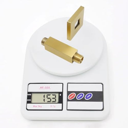 Enga Square Shower Arm with Flange, 3 Inches Ceiling Mount Replacement Rain Shower Head Straight Arm, Brushed Gold - color: Brushed Gold, style: 3 Inch
