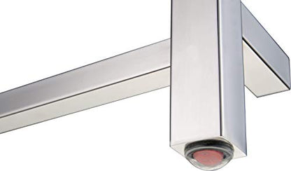 ANZZI Bell 8-Bar Wall Mounted Towel Warmer in Polished Chrome, Energy Efficient 80W Electric Plug in Heated Towel Rack for Bathroom, Steel Towel Heater Rail On/Off Switch Drying Rack, TW-AZ026CH - color: Chrome