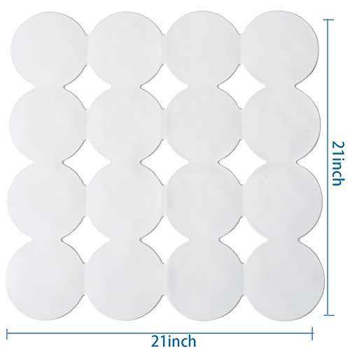 Webos Square Shower Mat Nonslip - Rubber Bathtub Mat with Suction Cups for Inside Shower Bathroom Floor (White, 21X21”) - color: White
