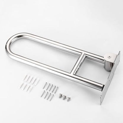 Generic Folding Toilet Grab Bars, Grab Bars Handle Safety Support Hand Rails, Bathroom U-Shape Wall Mounted Armrest, Toilet Flip-up Shower Support Elderly Disabled