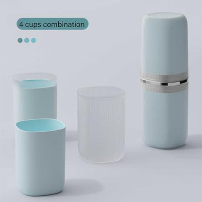 Toothbrush Travel Case Portable Travel Toothbrush Holder, Large Travel Toothbrush Cup for School, Camping, Business Trip, Bathroom, Cruise (Light Blue) - color: Light Blue