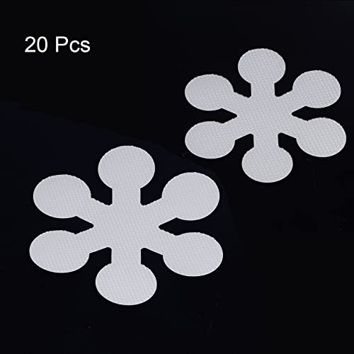 HARFINGTON 1 Set(20pcs) Non Slip Bathtub Stickers Bath Shower Floor 3.15" 3.94" Anti-Slip Sticker Tape Snowflake Style Decals for Bathroom Kitchen Bathtub Treads Stairs, Transparent - color: Transparent