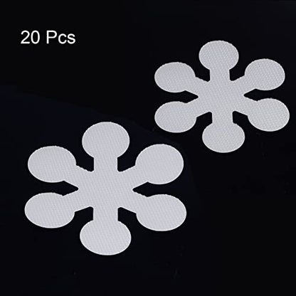 HARFINGTON 1 Set(20pcs) Non Slip Bathtub Stickers Bath Shower Floor 3.15" 3.94" Anti-Slip Sticker Tape Snowflake Style Decals for Bathroom Kitchen Bathtub Treads Stairs, Transparent - color: Transparent