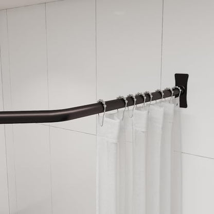 Naiture Neo-Angle Shower Curtain Rod,18-1/2"X26"X18-1/2",Oil Rubbed Bronze | Aluminum, Includes 36" Ceiling Support and Mounting Hardware, Cut to Fit, Permanent Wall Mount, Rustproof - color: Oil Rubbed Bronze, size: 18-1/2" X 26" X 18-1/2"