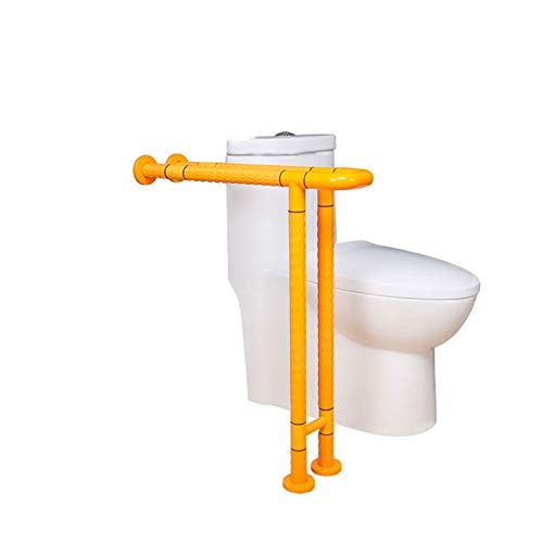 Bathroom Grab Bar Safety Support Rail, Toilet Bars with Legs,Wall Mounted Handrail Bracket,Elderly Freestanding Bars,Nylon Stainless Steel Bar,Ba - color: Yellow, size: 70×70cm