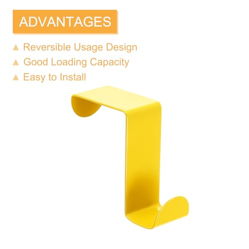 uxcell Over The Door Hooks,2pcs - Stainless Steel Door Hangers Hooks, S-Shaped Double Hooks for Hanging Clothes, Hats, Towels (Yellow) - color: Yellow