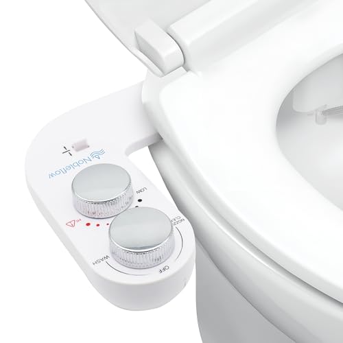 Warm Water Bidet Attachment for Toilet – Non-Electric Hot & Cold Bidet Add-On with Self-Cleaning Nozzle, Adjustable Angle, and Feminine Wash – Ultra-Slim Design