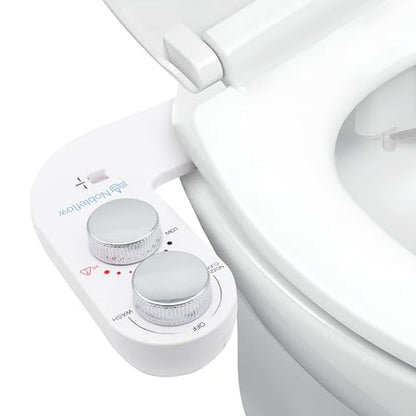 Warm Water Bidet Attachment for Toilet – Non-Electric Hot & Cold Bidet Add-On with Self-Cleaning Nozzle, Adjustable Angle, and Feminine Wash – Ultra-Slim Design