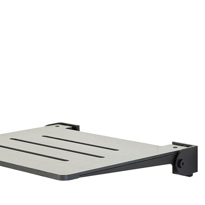Seachrome 18 inch Silhouette Slimline Folding Wall Mount Shower Bench Seat, Gray Weathered Ash Seat with Matte Black Frame - color: Weathered Ash With Matte Black Frame