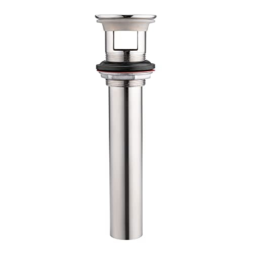 Grid Drain Strainer Assembly With Overflow for Bathroom Sink, P.O. Plug Lavatory Drain, Brushed Nickel - color: Brushed Nickel, style: With Overflow