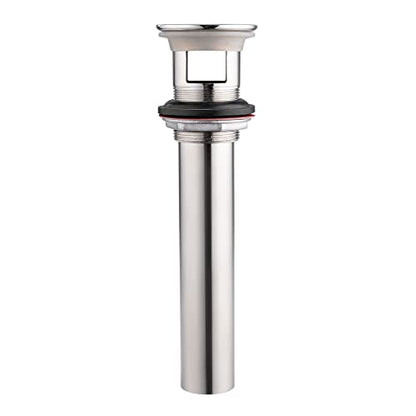Grid Drain Strainer Assembly With Overflow for Bathroom Sink, P.O. Plug Lavatory Drain, Brushed Nickel - color: Brushed Nickel, style: With Overflow