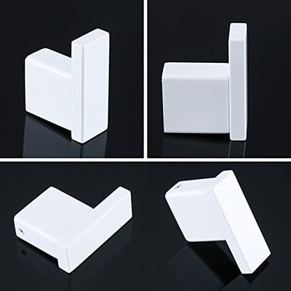 RANDOM White Towel Hooks Bathroom Hardware Accessories Wall Hook SUS 304 Stainless Steel Matte White Robe Hook for Bathroom Kitchen,Contemporary Style Wall Mounted 2 Pack.96009-8MW3 - color: Single Hook-Matte White