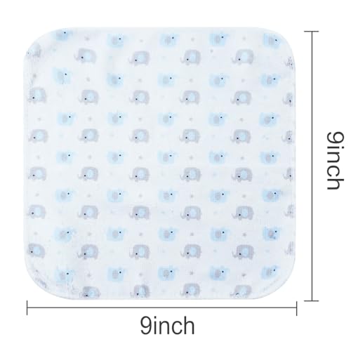softan Baby Washcloths, 24Pack Baby Wash Cloths Extra Soft & Ultra Absorbent, Baby Towels and Washcloths Face Towels for Unisex Boys Girls Body, Washclothes Gentle on Sensitive Skin, 9x9 Blu Elephant - color: Blue Elephant