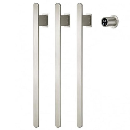 Bathroom Heated Towel Rack, Brushed Nickel Towel Warmer,3Bars,110V | Smart Touch Control, Wall Mounted, Concealed Hardwired, Stainless Steel, Dry Towels in Modern Bathrooms, Space-Saving Design - color: Brushed Nickel-3 Bars