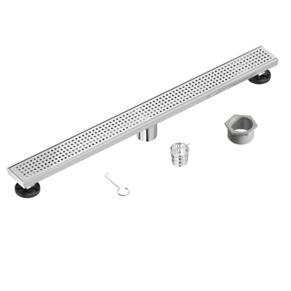 Neodrain 30" Linear Shower Drain, Polished 304 SS Bathroom Linear Drain | Polished Shower Drain with Quadrato Grate& Adjustable Feet, Long Rectangle Shower Floor Drain in Bathroom, Balcony etc, cUPC - color: Polished, size: 30 In