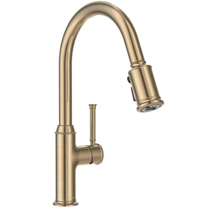 Lava Odoro Champagne Gold Kitchen Faucet with Pull Down Sprayer | Single Handle Kitchen Sink Faucet with 3-Function Magnetic Sprayer for Sink 1 Hole, 1.8 GPM, Deck Plate Included, KF421-M-CB - color: Champagne Gold, style: 3-Mode, Magnetic