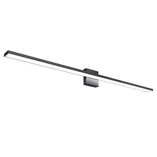 Ralbay 48inch Modern LED Black Vanity Light 46W Frosted Aluminum for Bathroom Vanity Lighting Fixtures Cool White 6000K - color: Black, size: 48 inch