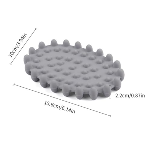 1Pc Light Gray Silicone Soap Dish, Self-Draining Non-Slip Soap Saver Pad, Quick Dry Bar Soap Holder Tray for Bathroom, Shower, Kitchen Sink, Bar Toilet, Easy Clean - color: Light Gray